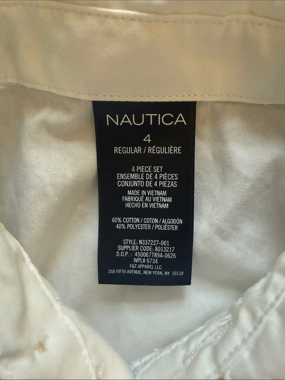 Nautica 4T Black Boys' Tuxedo Jacket, Pants & White Dress Shirt Set